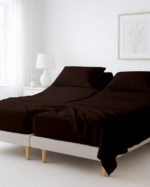 Softline Split Ultra-Soft 5-Piece Cotton Split Beds Sheet Set - Chocolate