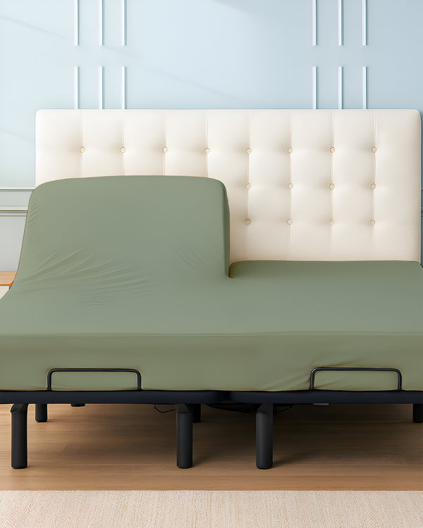 SleepSync Giza 1 Piece Split Head Fitted Sheet – Retreat Sage