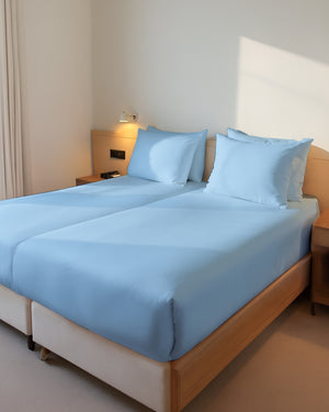 FlexNest 5 Piece Split Bed Sheet Set- Light Blue