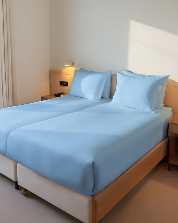FlexNest 5 Piece Split Bed Sheet Set- Light Blue