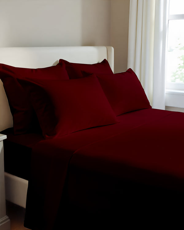 Giza Elegance 6-Piece Sheet Set - Burgundy