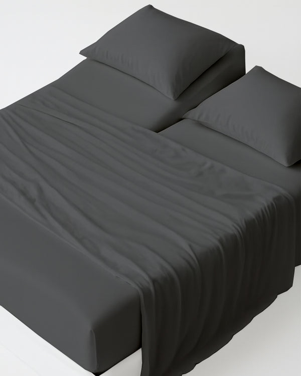 Softline Split Ultra-Soft 5-Piece Cotton Split Beds Sheet Set - Dark Gray