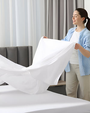 SleepEase Split Head 4 Piece Sheet Set- White