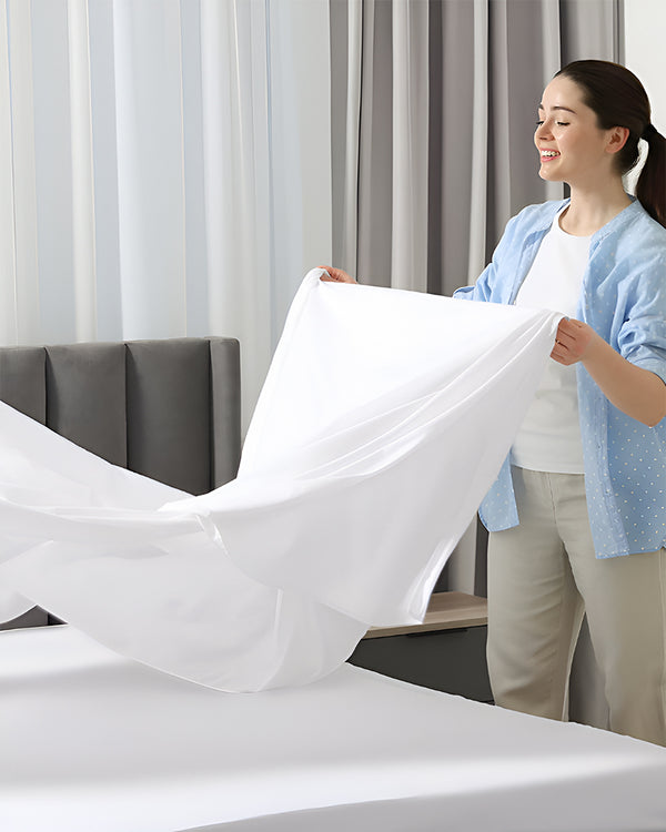 SleepEase Split Head 4 Piece Sheet Set- White