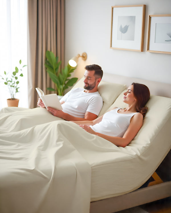 Serenity Split –  Premium Cotton 4 Piece Split Head Sheet Set- Ivory