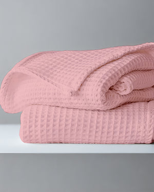 Havenweave Microfiber 1 Piece Waffle Coverlet - Blush Pink-Bed Layers-Shreem Linen-Slumber Sphere