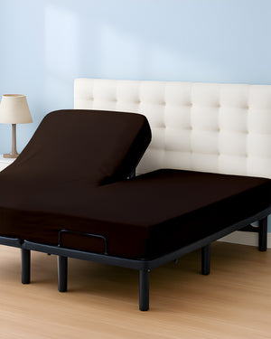 SleepSync Giza 1 Piece Split Head Fitted Sheet – Comfort Chocolate