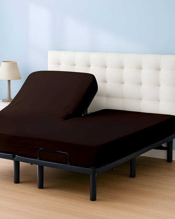 SleepSync Giza 1 Piece Split Head Fitted Sheet – Comfort Chocolate
