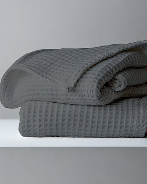Havenweave Microfiber 1 Piece Waffle Coverlet - Dark Gray-Bed Layers-Shreem Linen-Slumber Sphere