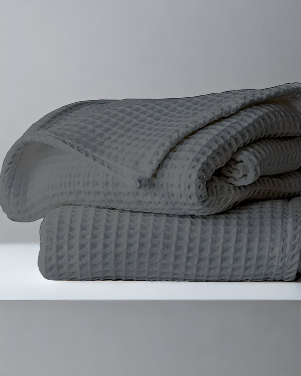 Havenweave Microfiber 1 Piece Waffle Coverlet - Dark Gray-Bed Layers-Shreem Linen-Slumber Sphere