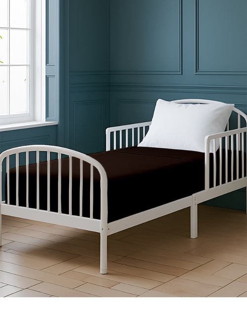 SoftHaven 1 Piece Cotton Cot Fitted Bed Sheet - Chocolate