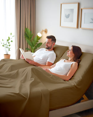 Serenity Split –  Premium Cotton 4 Piece Split Head Sheet Set- Taupe