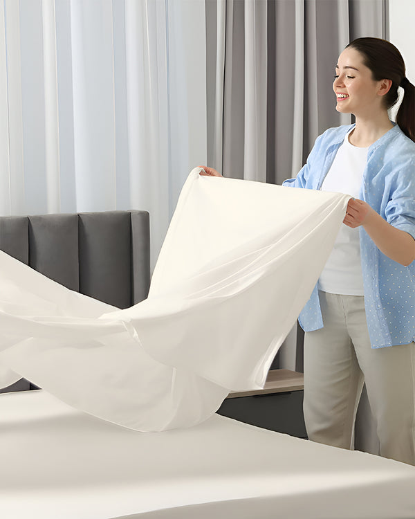 SleepEase Split Head 4 Piece Sheet Set- Ivory