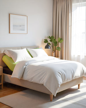 PureEase 1 Piece Top Split Microfiber Fitted Sheet- Sage