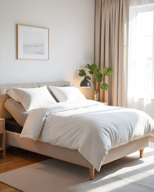 PureEase 1 Piece Top Split Microfiber Fitted Sheet- Light Gray