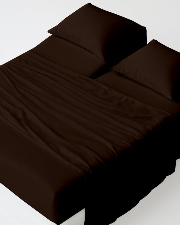 Softline Split Ultra-Soft 5-Piece Cotton Split Beds Sheet Set - Chocolate