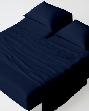 Softline Split Ultra-Soft 5-Piece Cotton Split Beds Sheet Set - Navy Blue