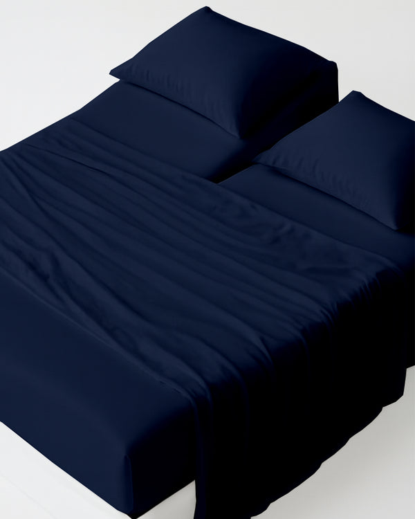 Softline Split Ultra-Soft 5-Piece Cotton Split Beds Sheet Set - Navy Blue