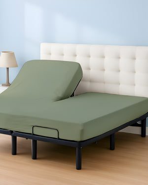 SleepSync Giza 1 Piece Split Head Fitted Sheet – Retreat Sage