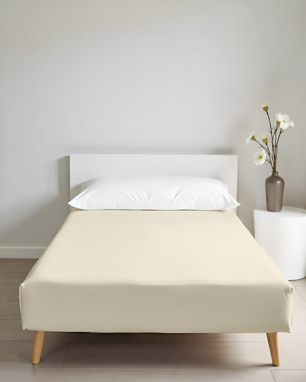 Luxe Giza Cotton 1 Piece Cot Fitted Sheet - Ivory