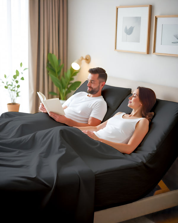 Serenity Split –  Premium Cotton 4 Piece Split Head Sheet Set- Dark Gray