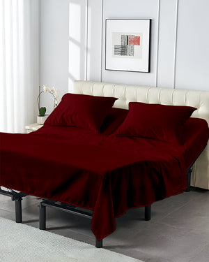 SplitLuxe Giza 4-Piece Split Head Sheet Set – Luxe Burgundy