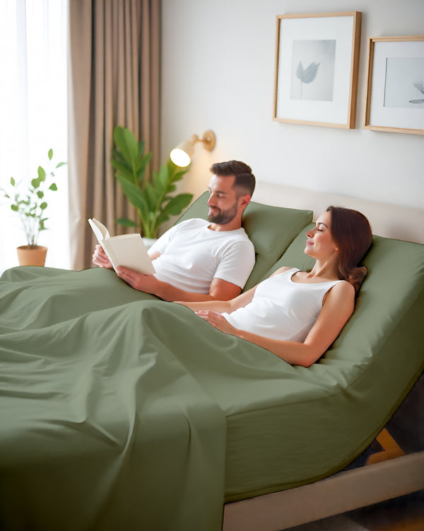 Serenity Split –  Premium Cotton 4 Piece Split Head Sheet Set- Sage