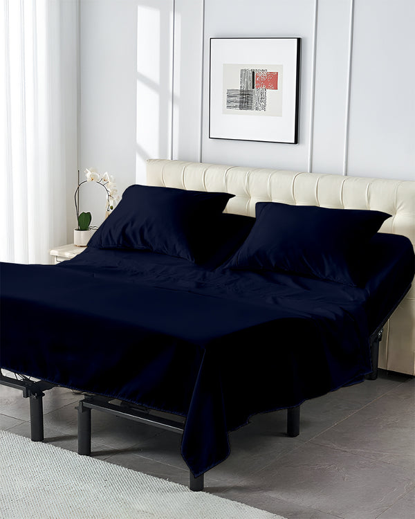 SplitLuxe Giza 4-Piece Split Head Sheet Set – Midnight Navy Blue