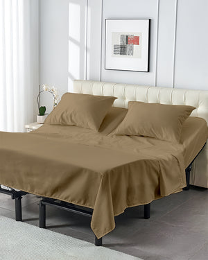 SplitLuxe Giza 4-Piece Split Head Sheet Set – Earth Taupe