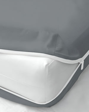 PureGuard ZipFit –  1 Piece Zipper Closure Fitted Sheet - Dark Gray