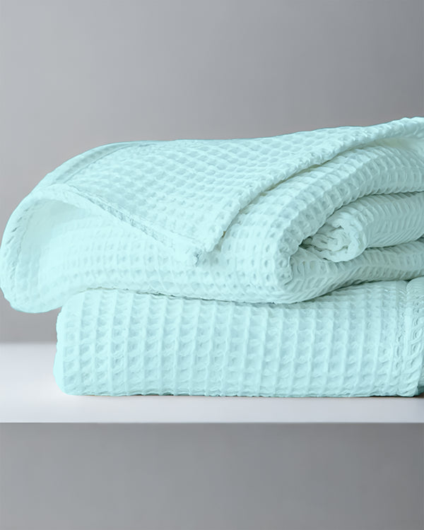 Havenweave Microfiber 1 Piece Waffle Coverlet - Pastel Mint-Bed Layers-Shreem Linen-Slumber Sphere