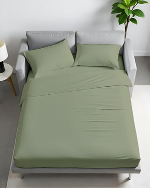 FlexFit Comfort Cotton 4-Piece Sleeper Sofa Sheet Set - Sage