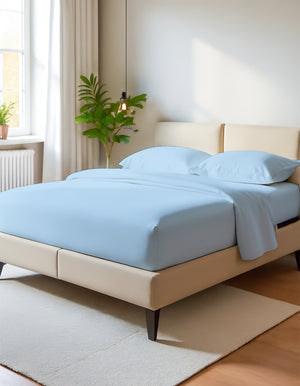 EliteFlex - 7 Piece Cotton Split Sheet Set for Adjustable Beds - Light Blue