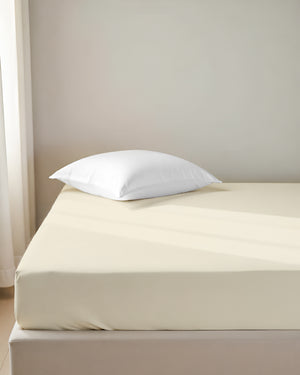 Luxe Giza Cotton 1 Piece Cot Fitted Sheet - Ivory
