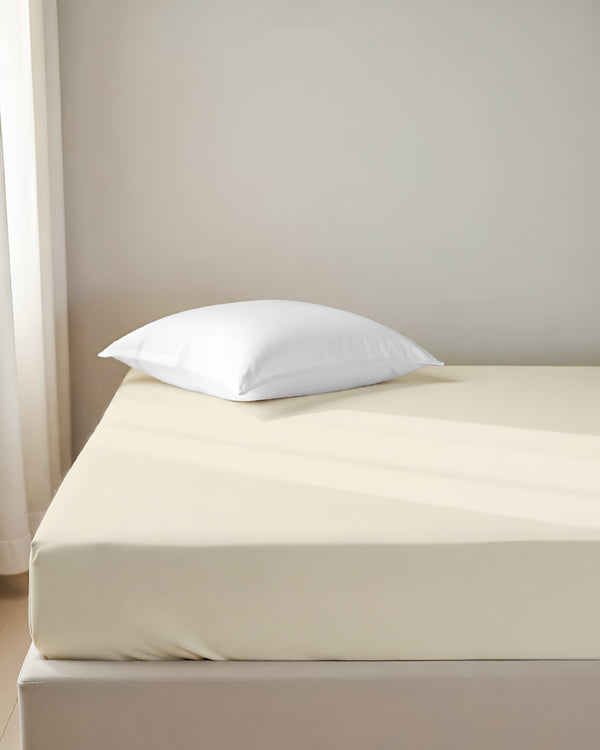Luxe Giza Cotton 1 Piece Cot Fitted Sheet - Ivory