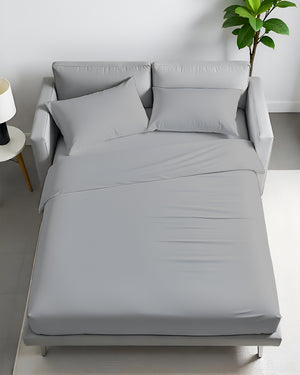FlexFit Comfort Cotton 4-Piece Sleeper Sofa Sheet Set - Light Gray
