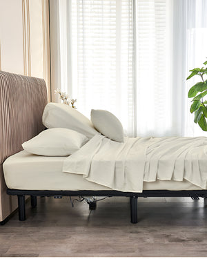 SplitLuxe Giza 4-Piece Split Head Sheet Set – Whisper Ivory