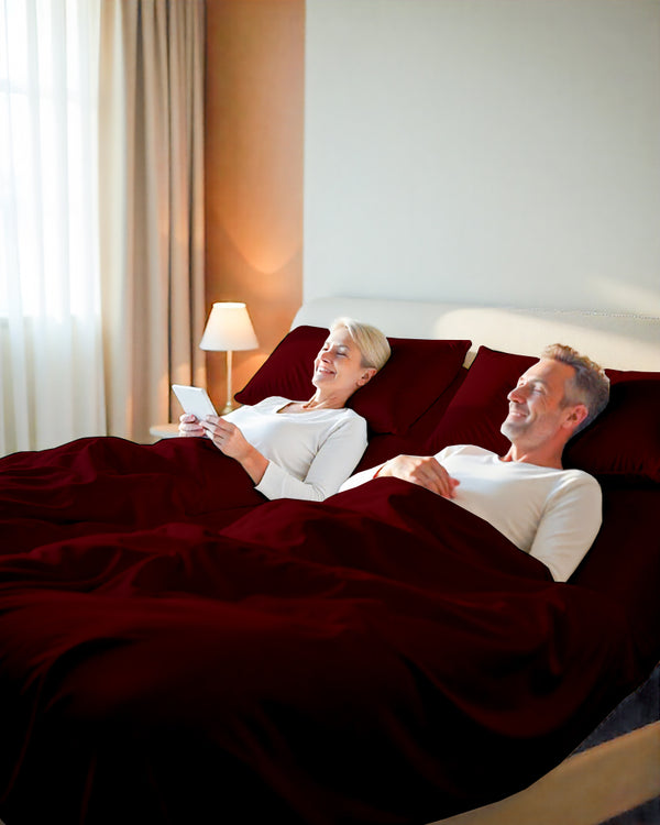 Softline Split Ultra-Soft 5-Piece Cotton Split Beds Sheet Set - Burgundy