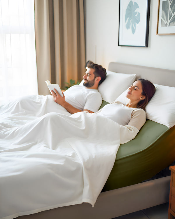 SleepSync Giza 1 Piece Split Head Fitted Sheet – Retreat Sage