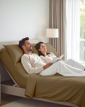 SleepEase Split Head 4 Piece Sheet Set- Taupe