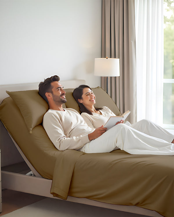 SleepEase Split Head 4 Piece Sheet Set- Taupe