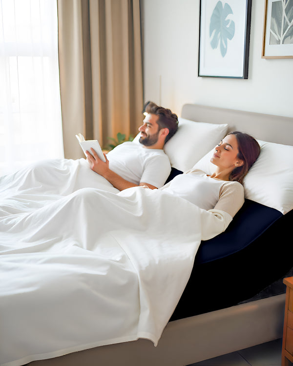 SleepSync Giza 1 Piece Split Head Fitted Sheet – Haven Navy Blue