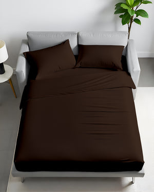 FlexFit Comfort Cotton 4-Piece Sleeper Sofa Sheet Set - Chocolate