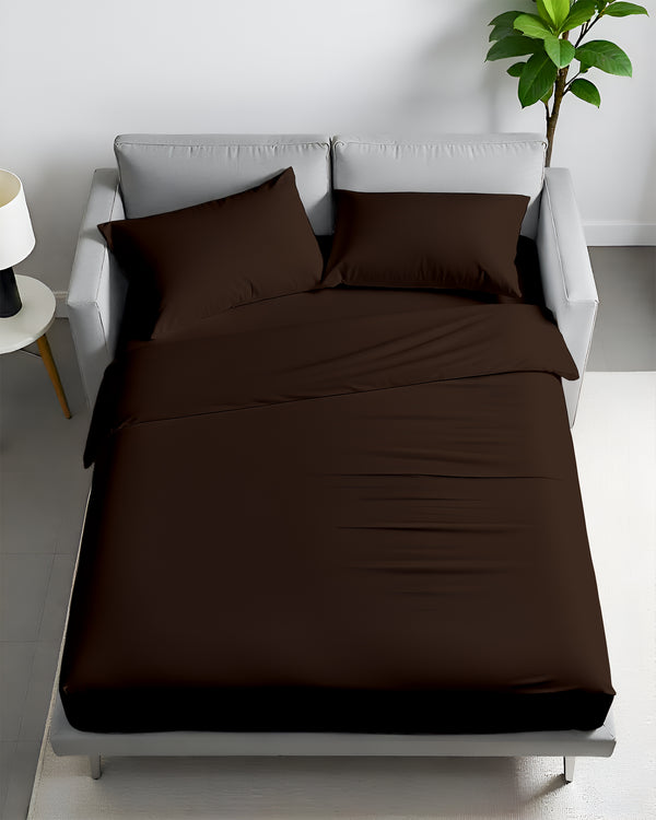 FlexFit Comfort Cotton 4-Piece Sleeper Sofa Sheet Set - Chocolate