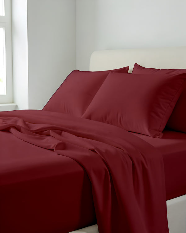 Comfort Kit Microfiber 4 Piece Bed Sheet Set – Burgundy