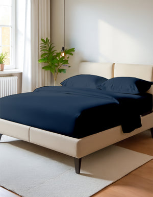 EliteFlex - 7 Piece Cotton Split Sheet Set for Adjustable Beds - Navy Blue
