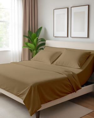 Serenity Split –  Premium Cotton 4 Piece Split Head Sheet Set- Taupe