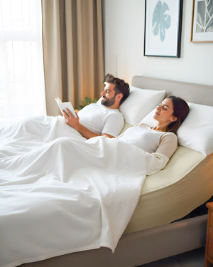 SleepSync Giza 1 Piece Split Head Fitted Sheet – Whisper Ivory