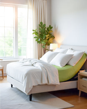 PureEase 1 Piece Top Split Microfiber Fitted Sheet- Sage