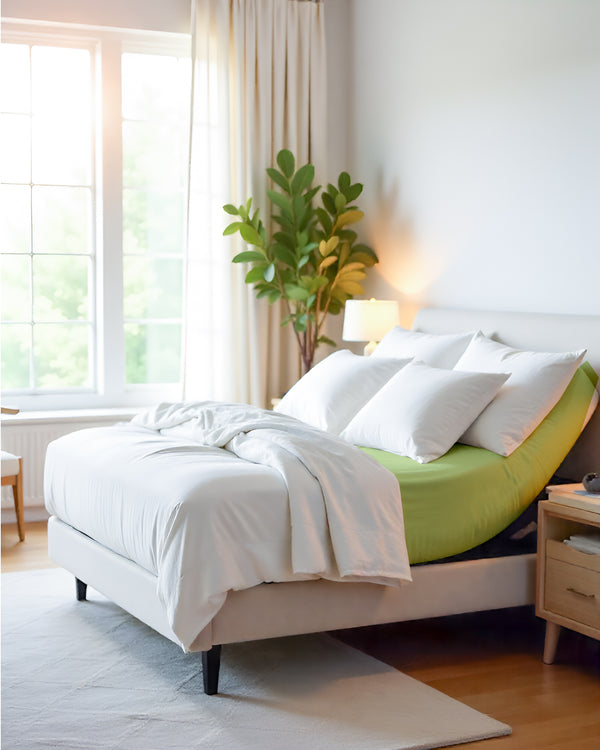 PureEase 1 Piece Top Split Microfiber Fitted Sheet- Sage